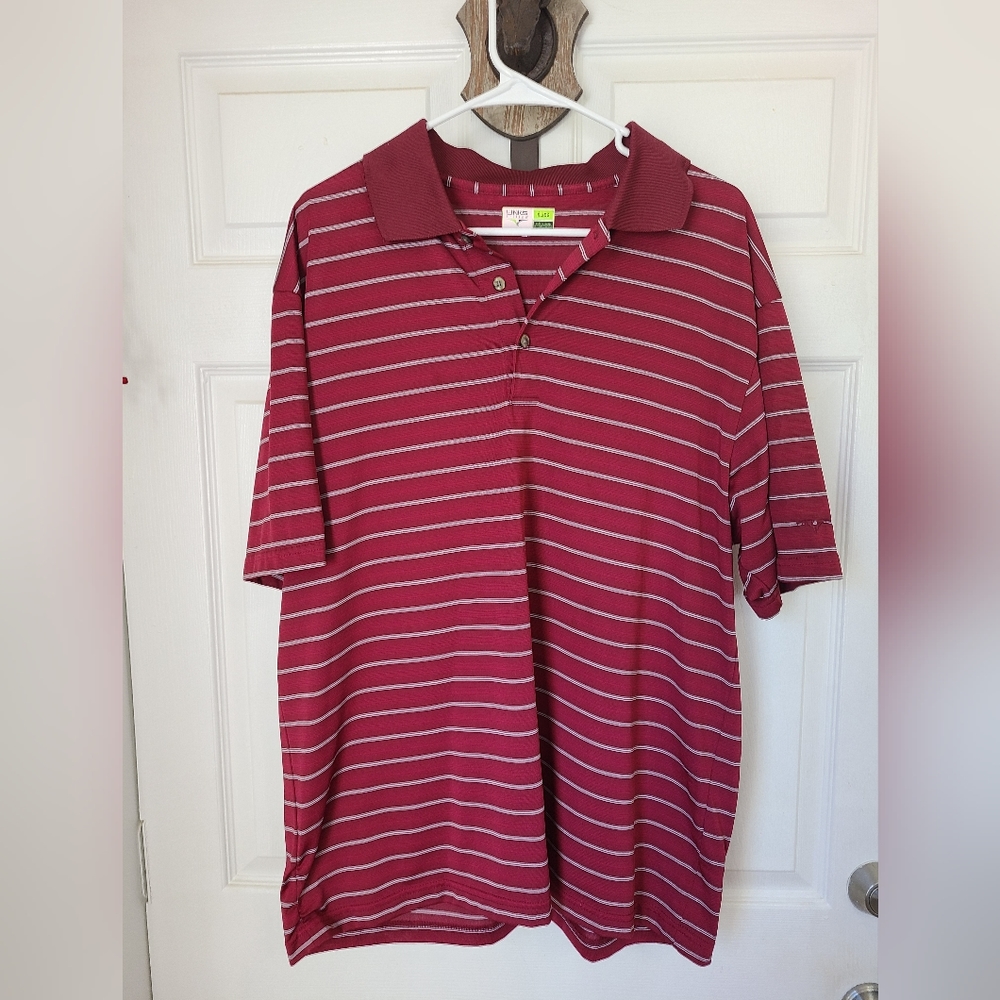 Links Edition Men's Short Sleeve Polo Shirt, Size: XL Color: Red